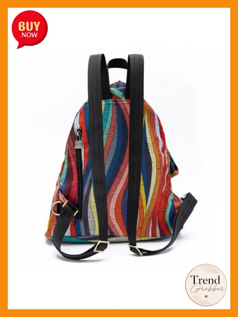 Lightweight Fabric Daypack Backpack with Pockets Convertible Crossbody